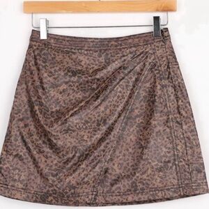 NWT Free People Faux Leather Animal Print Mini Skirt - Size 8